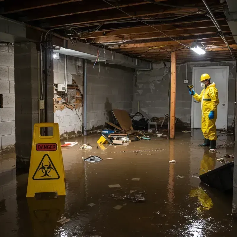 Flooded Basement Electrical Hazard in Harrison County, MS Property