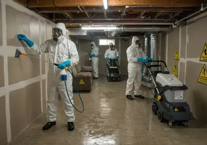 Basement Moisture Removal and Structural Drying process in Harrison County, MS